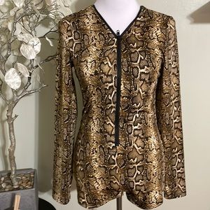 Fashion Nova Brown Snake Print Mini Dress